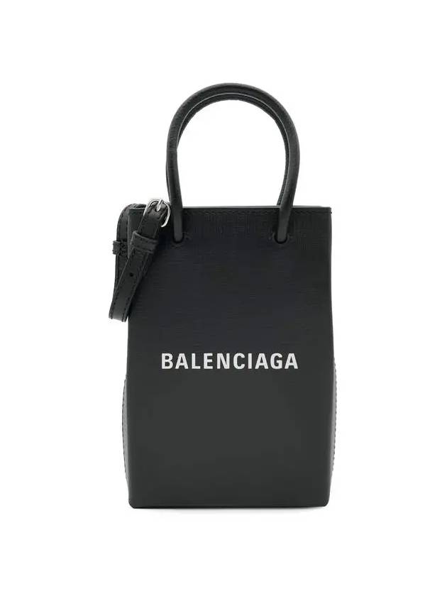 Logo Print Phone Holder Small Cross Bag Black - BALENCIAGA - BALAAN 3