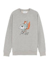 Oly Coffee Fox Classic Cotton Sweatshirt Grey Melange - MAISON KITSUNE - BALAAN 1