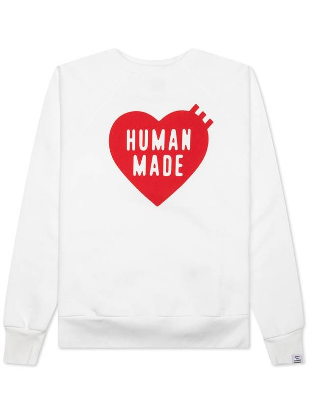 Heart Crew Neck Sweatshirt White - HUMAN MADE - BALAAN 2