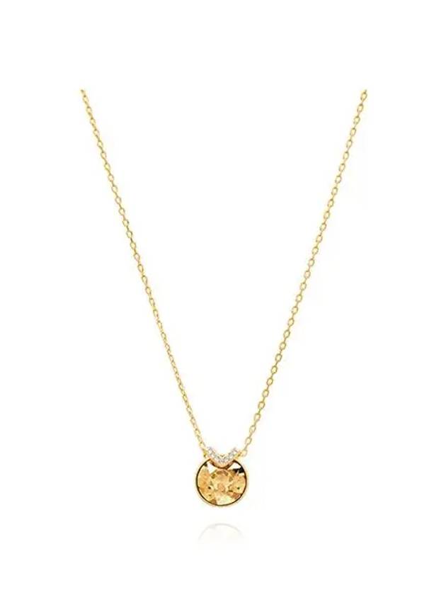 Bella V Round Pendant Necklace Pink Gold - SWAROVSKI - BALAAN 5