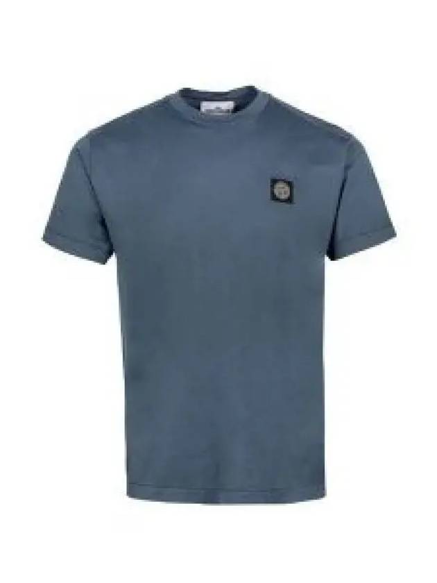 Logo Patch Short Sleeves T-Shirt Avio Blue - STONE ISLAND - BALAAN 2