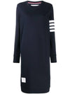 Classic Loopback 4-Bar Sweater Midi Dress Light Navy - THOM BROWNE - BALAAN 2