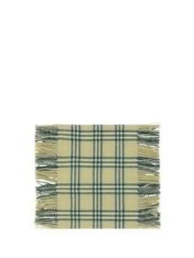 Check Print Cashmere Scarf Green - BURBERRY - BALAAN 2