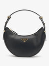 Arque Leather Shoulder Bag Black - PRADA - BALAAN 2