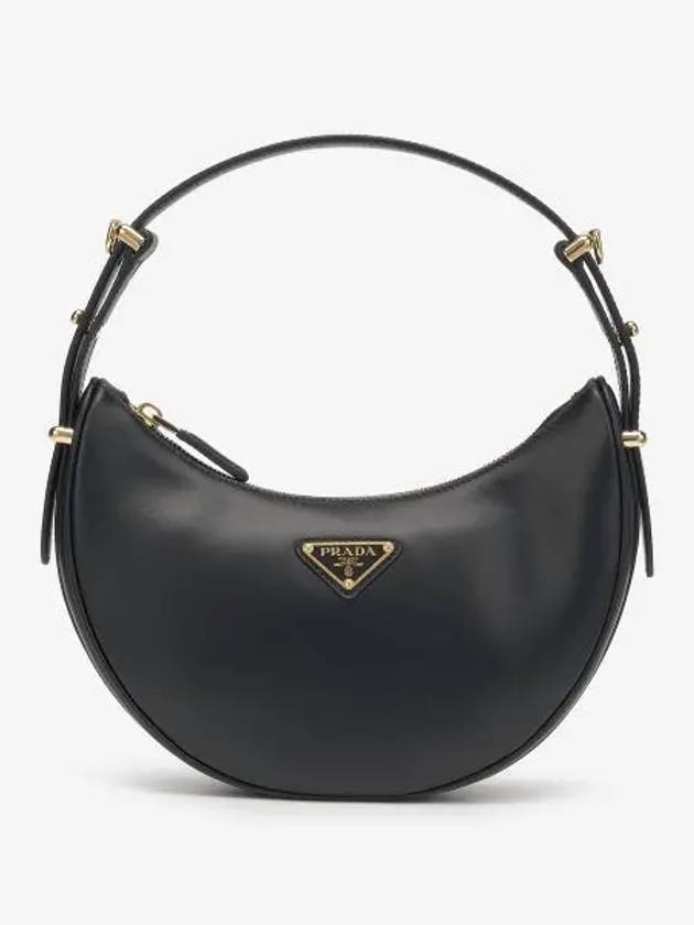 Arque Leather Shoulder Bag Black - PRADA - BALAAN 2