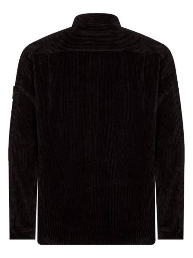 Cotton Corduroy 400 TC Over Long Sleeve Shirt  Black - STONE ISLAND - BALAAN 4