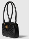 GG Marmont Leather Small Top Handle Shoulder Bag Black - GUCCI - BALAAN 3