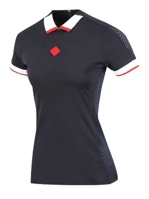 Women's Short Sleeve Polo Shirt Navy - J.LINDEBERG - BALAAN 2