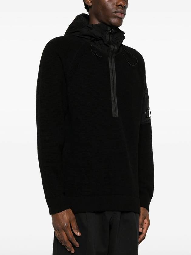 Lens Detail Knit Hoodie Black - CP COMPANY - BALAAN 3