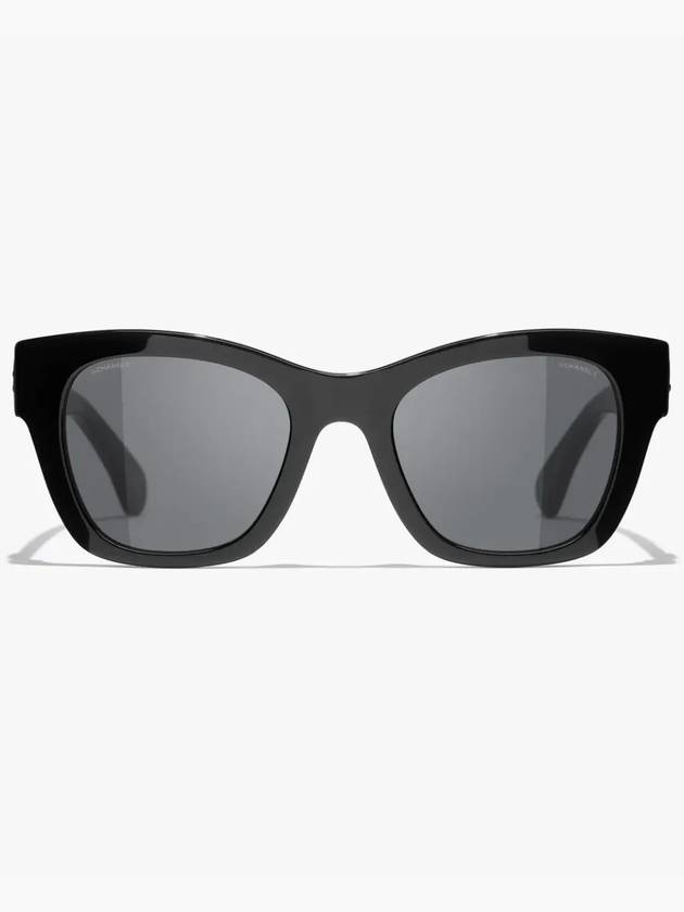 Eyewear Heart Logo Square Sunglasses Black - CHANEL - BALAAN 3