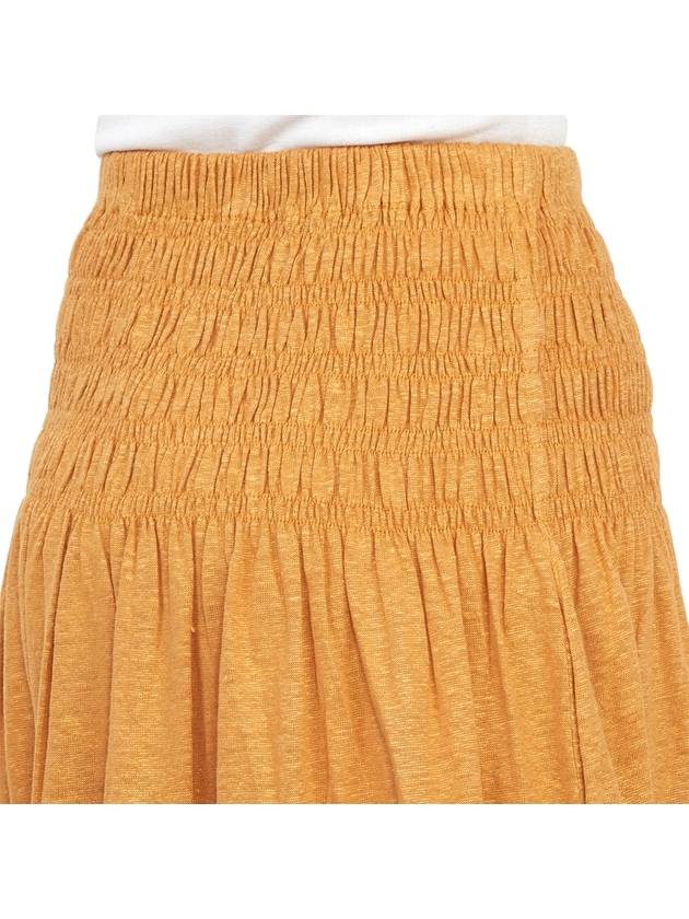 Tinoa Elastic Linen Long A-Line Skirt Mustard - VANESSA BRUNO - BALAAN 11