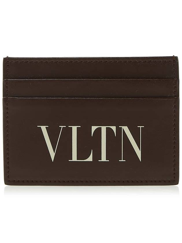 VLTN Logo Card Wallet Brown - VALENTINO - BALAAN 2