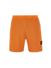 Men's Waffen Patch Ribbed Training Shorts Orange - STONE ISLAND - BALAAN 2