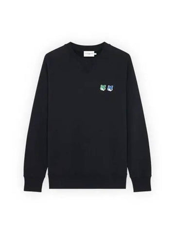 Double Monochrome Foxhead Sweatshirt Black KM00303KM0001 - MAISON KITSUNE - BALAAN 1