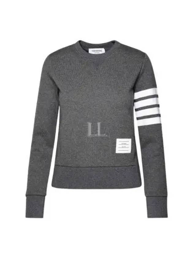 Engineered 4 Bar Stripe Loopback Jersey Knit Crewneck Sweatshirt Dark Grey - THOM BROWNE - BALAAN 2