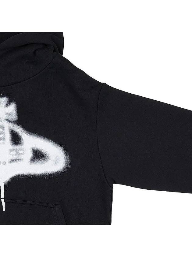 Spray ORB Logo Print Hoodie Black - VIVIENNE WESTWOOD - BALAAN 4