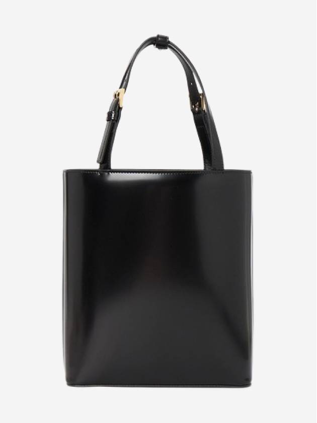 Brushed Leather Tote Bag Nero - PRADA - BALAAN 3