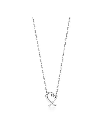 Paloma Picasso Loving Heart Necklace Silver - TIFFANY & CO. - BALAAN 1