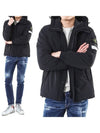 Logo Wappen Patch Hooded Jacket Black - STONE ISLAND - BALAAN 2