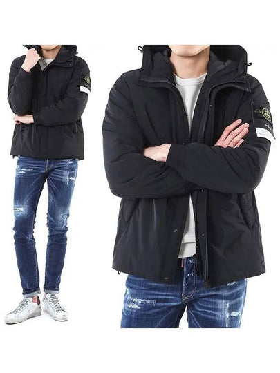 Logo Wappen Patch Hooded Jacket Black - STONE ISLAND - BALAAN 2