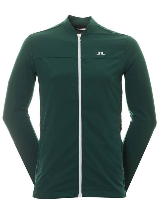 Jeff Hybrid Logo Zip-Up Jacket Rain Forest - J.LINDEBERG - BALAAN 2