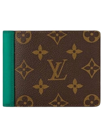 Multiple Half Wallet Brown Green - LOUIS VUITTON - BALAAN 1