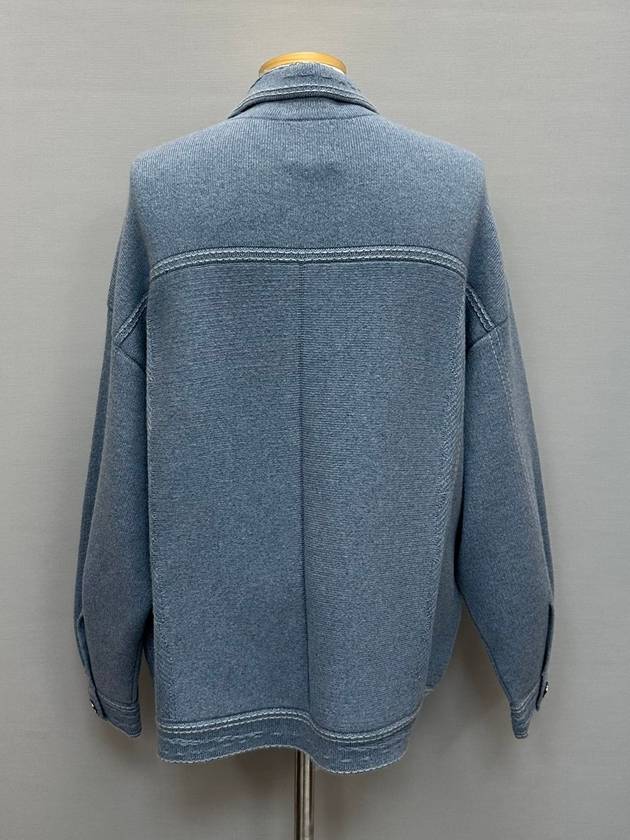 Denim oversized cashmere cotton jacket - BARRIE - BALAAN 2