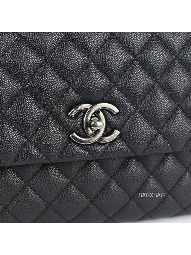 CH Caviar Coco Handle Large Black Silver CH42BG043 - CHANEL - BALAAN 5