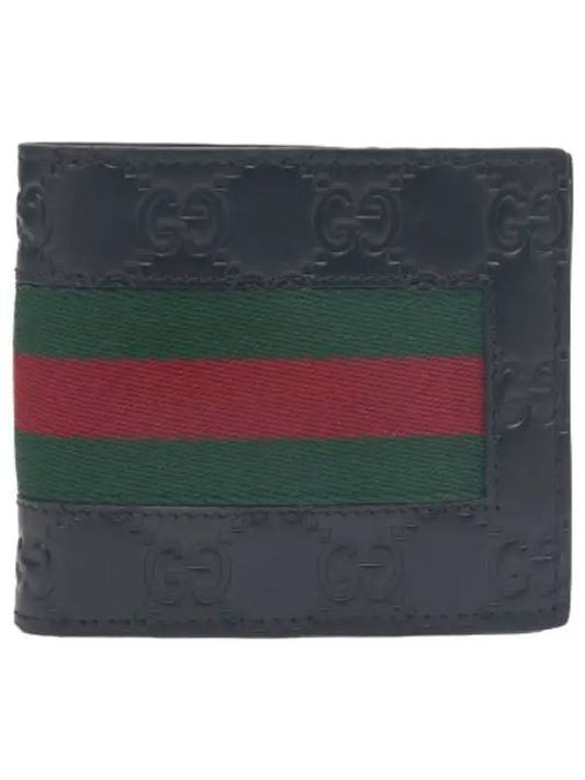 Signature Web Leather Wallet Black - GUCCI - BALAAN 1