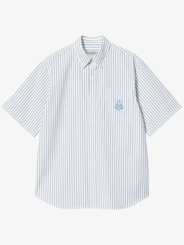 Linus Striped Short Sleeve Shirt Blue White - CARHARTT WIP - BALAAN 2