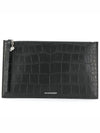 Crocodile Leather Clutch Bag Black - ALEXANDER MCQUEEN - BALAAN.