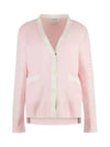 Milano Stitch V Neck Cardigan Pink - THOM BROWNE - BALAAN 2