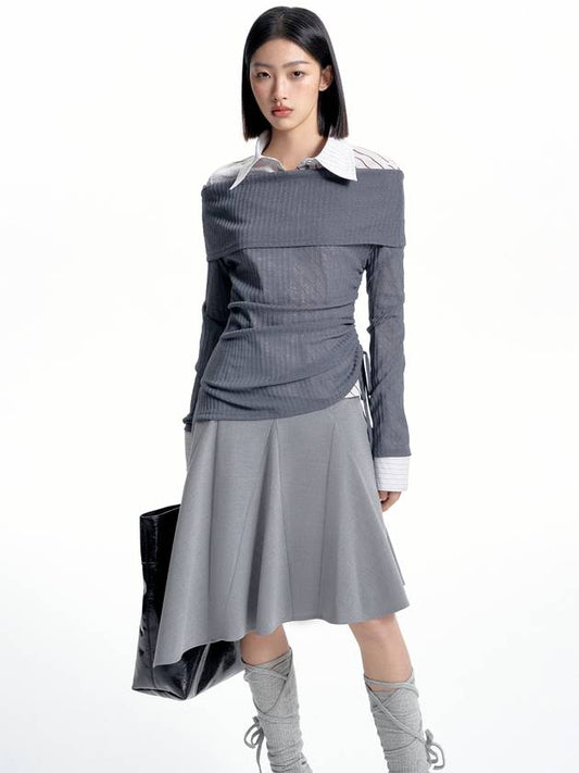 Off shoulder knit blouse top - WESAME LAB - BALAAN 1