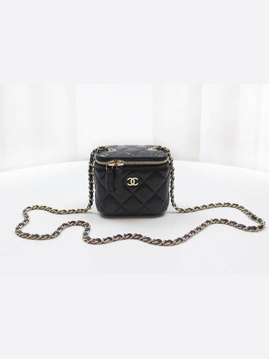 Classic chain square mini vanity bag black lambskin gold AP1340 - CHANEL - BALAAN 1