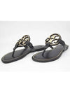 Women's Metal Logo Miller Flip Flops Black - TORY BURCH - BALAAN.