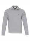 Logo Half Zip Up Cotton Sweatshirt Grey - LACOSTE - BALAAN 7