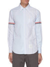 Men's Poplin Grosgrain Armband Stripe Long Sleeve Shirt Blue - THOM BROWNE - BALAAN 3