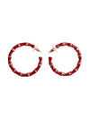 Round Earrings Red - SAINT LAURENT - BALAAN 1