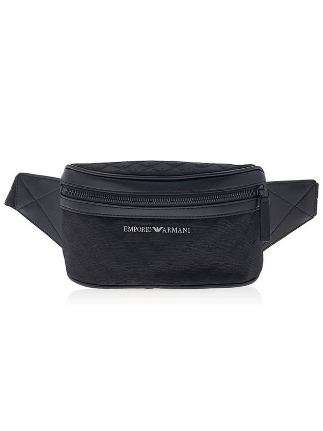 Omnia Jacquard Belt Bag Black - EMPORIO ARMANI - BALAAN.