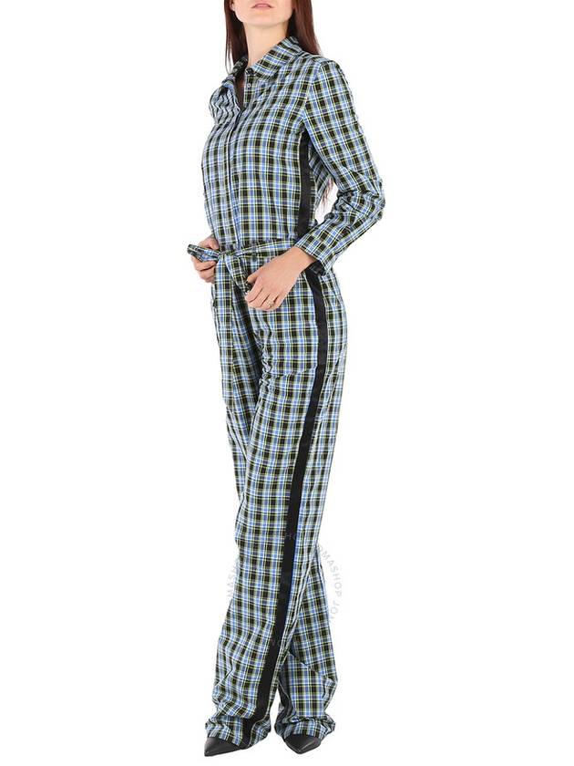 Women's Check Tie Jumpsuit Green - BURBERRY - BALAAN 3