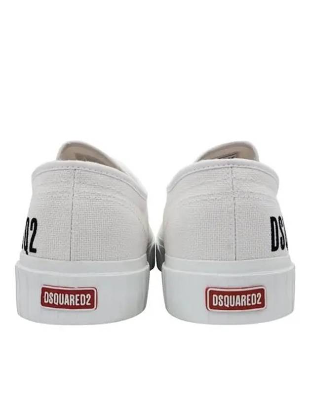 cotton canvas low top sneakers white - DSQUARED2 - BALAAN.