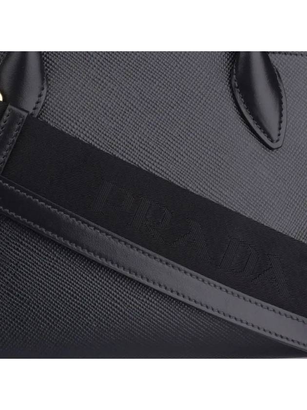 Triangle Logo Saffiano Leather Tote Bag Black - PRADA - BALAAN 6