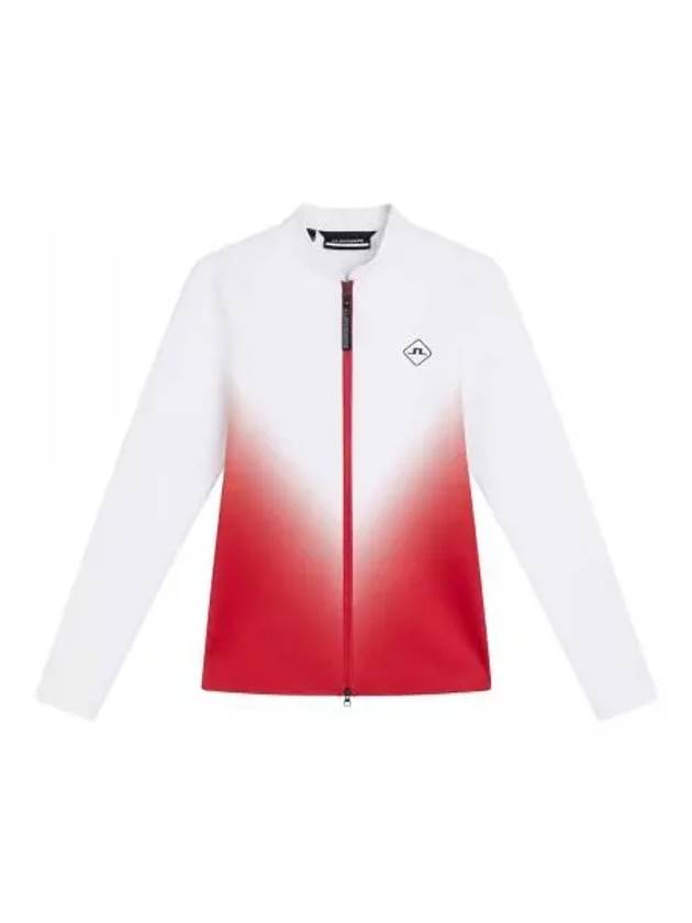 Halo Full Zip Mid Layer Zip Up Jacket White Red - J.LINDEBERG - BALAAN 2