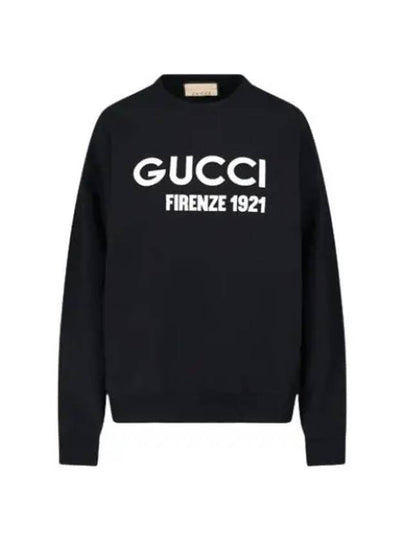 Logo Cotton Sweatshirt Black - GUCCI - BALAAN 2