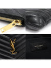 440222 Black Matelasse Monogram Document Holder Strap Clutch - SAINT LAURENT - BALAAN 7