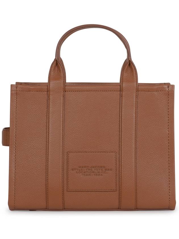 Logo Medium Leather Tote Bag Brown - MARC JACOBS - BALAAN 4