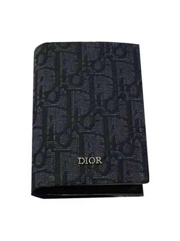 Bi-Fold Card Holder Black  Oblique Jacquard - DIOR - BALAAN 4