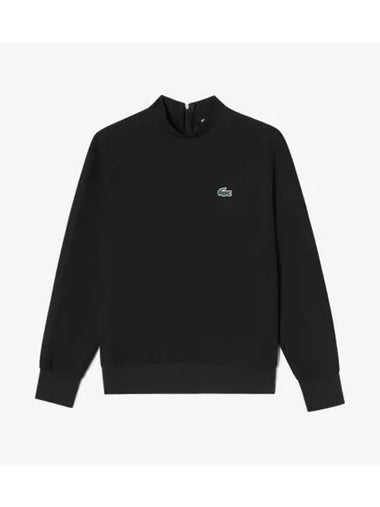 Women s Half High Neck Sweatshirt Black - LACOSTE - BALAAN 1