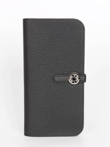 Dogon Recto long wallet black silver - HERMES - BALAAN 1