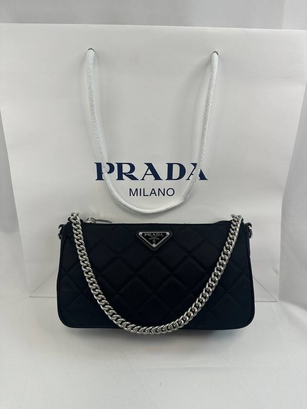 Pocono Quilted Mini Chain Shoulder Bag Black 1BH026 - PRADA - BALAAN 2